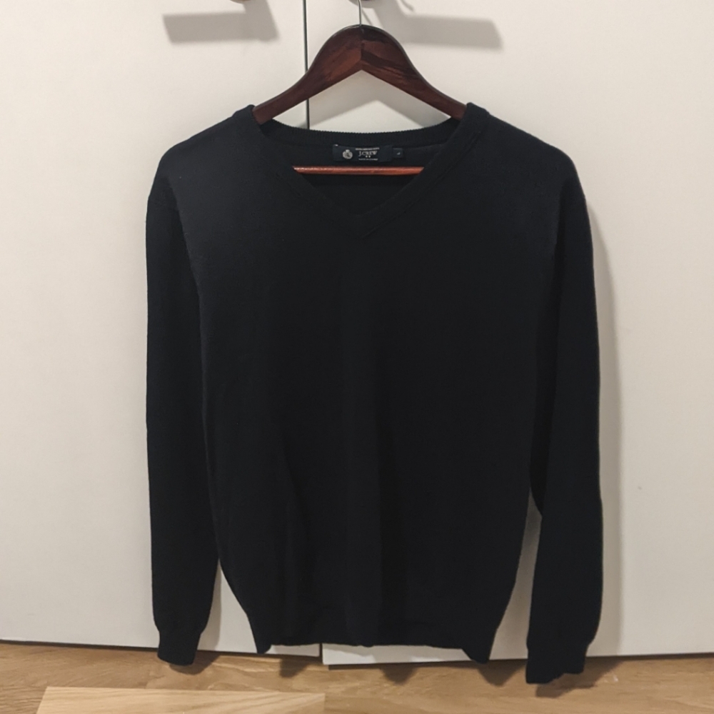J.Crew Factory Men's Navy Blue Merino Wool Sweater: L Large Like New